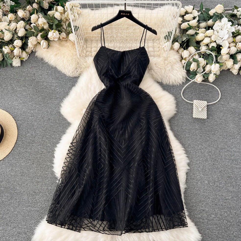 Delicate Embroidered Mesh Slip Dress