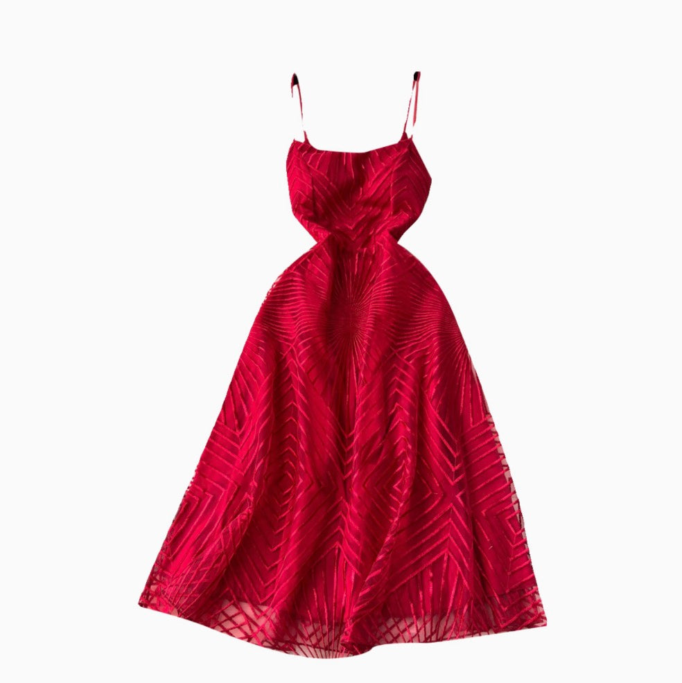 Delicate Embroidered Mesh Slip Dress