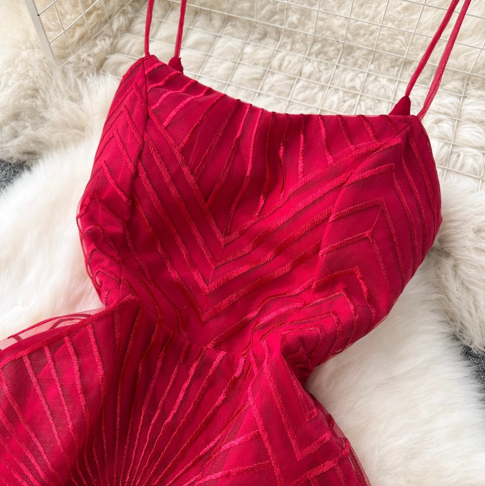 Delicate Embroidered Mesh Slip Dress