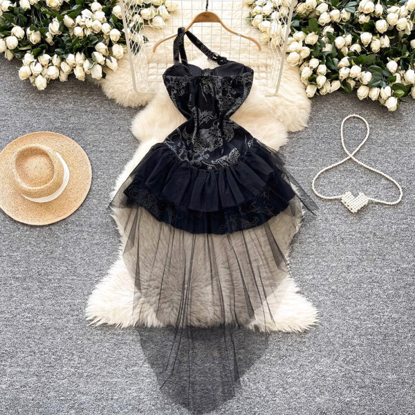 Vintage Distressed Denim Puffy Dress