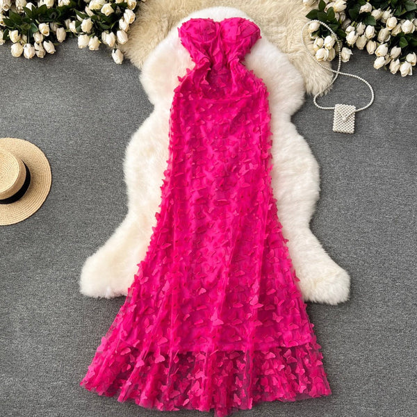 Premium Off-shoulder Rose Red Dress