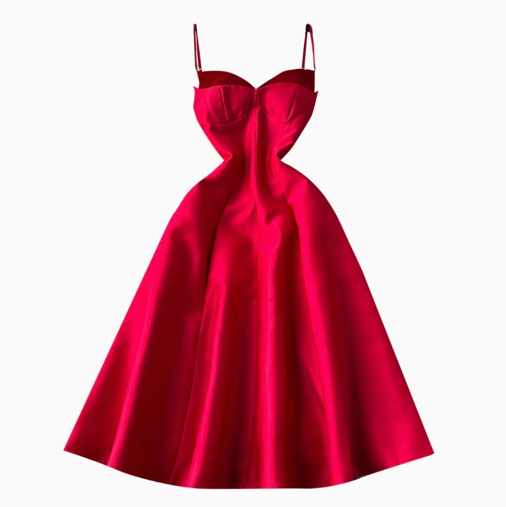 Elegant A-line Slip Dress with Choker