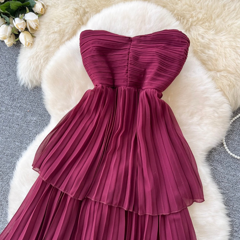 Off-shoulder Layered Cake Dress