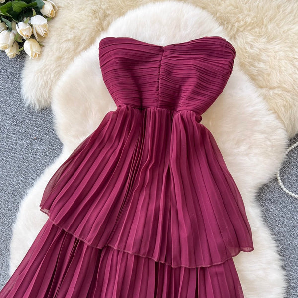 Off-shoulder Layered Cake Dress