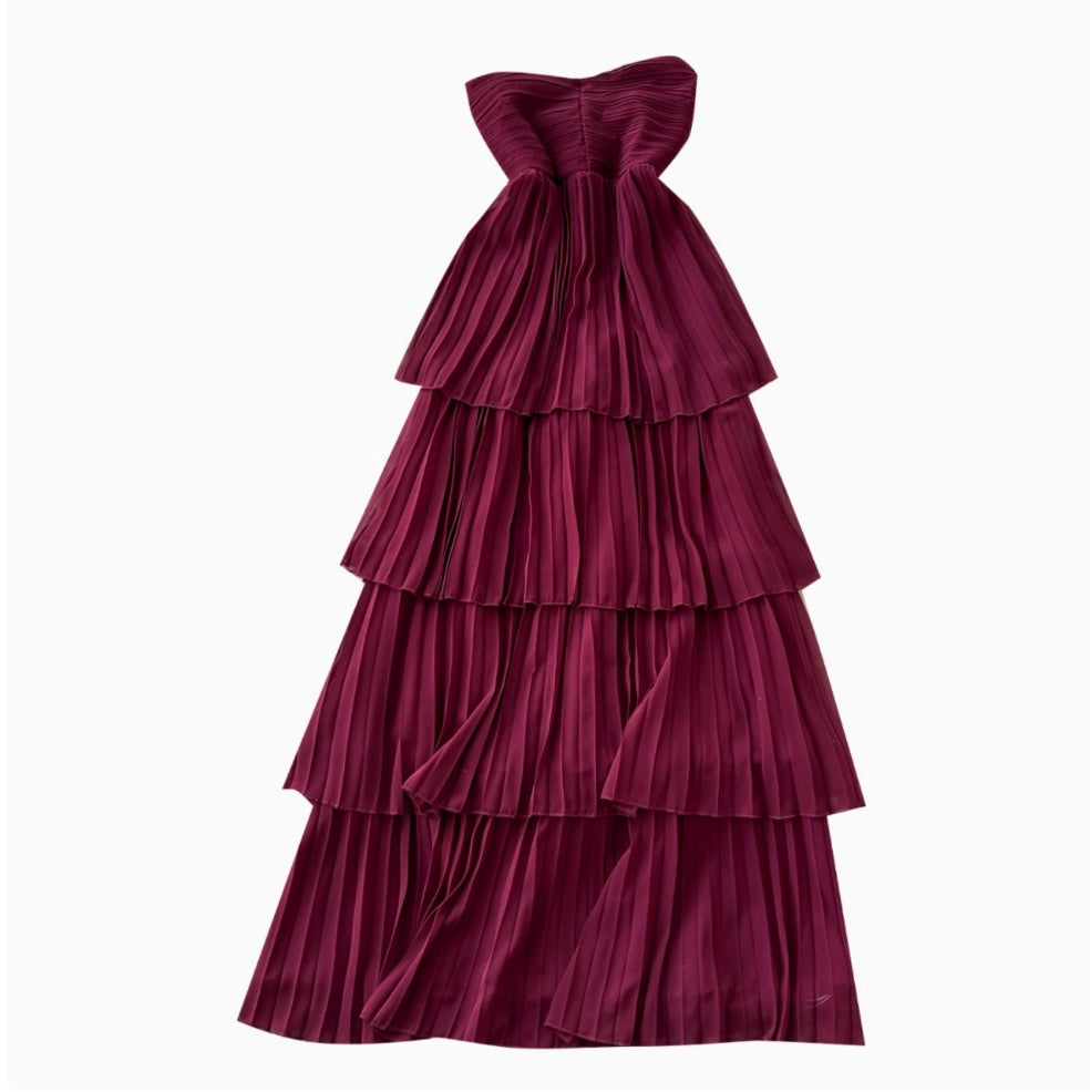 Off-shoulder Layered Cake Dress