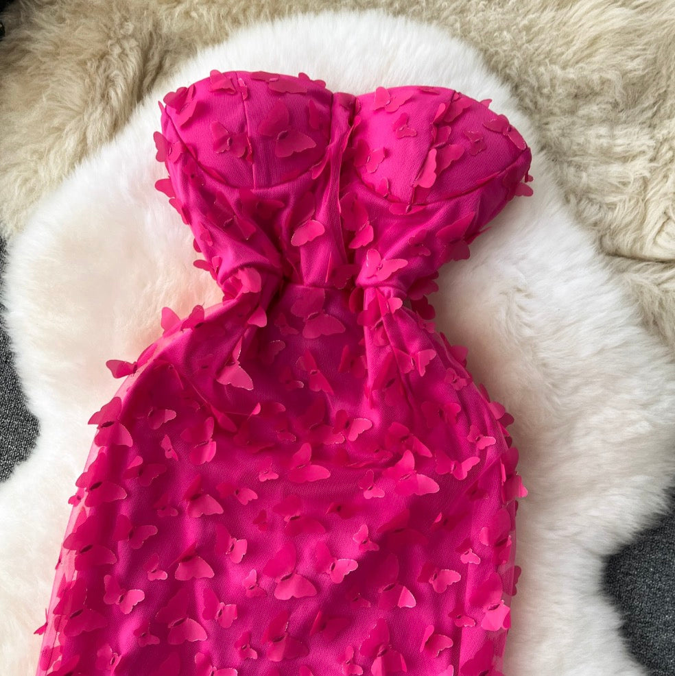 Premium Off-shoulder Rose Red Dress
