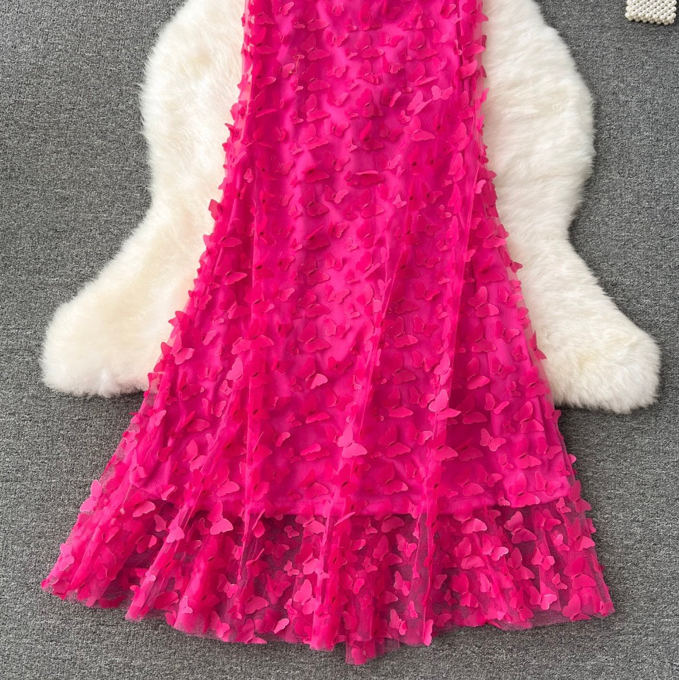 Premium Off-shoulder Rose Red Dress