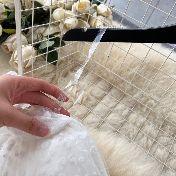 French Style Puffy Mesh Slip Dress