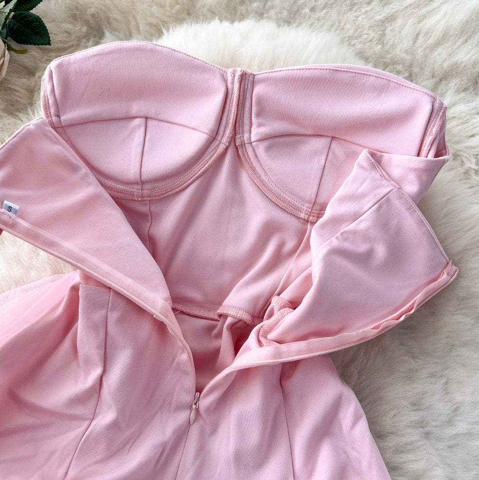 Mesh Patchwork Off-shoulder Dress
