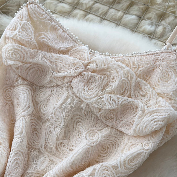 Knotted Lace Patchwork Slip Dress