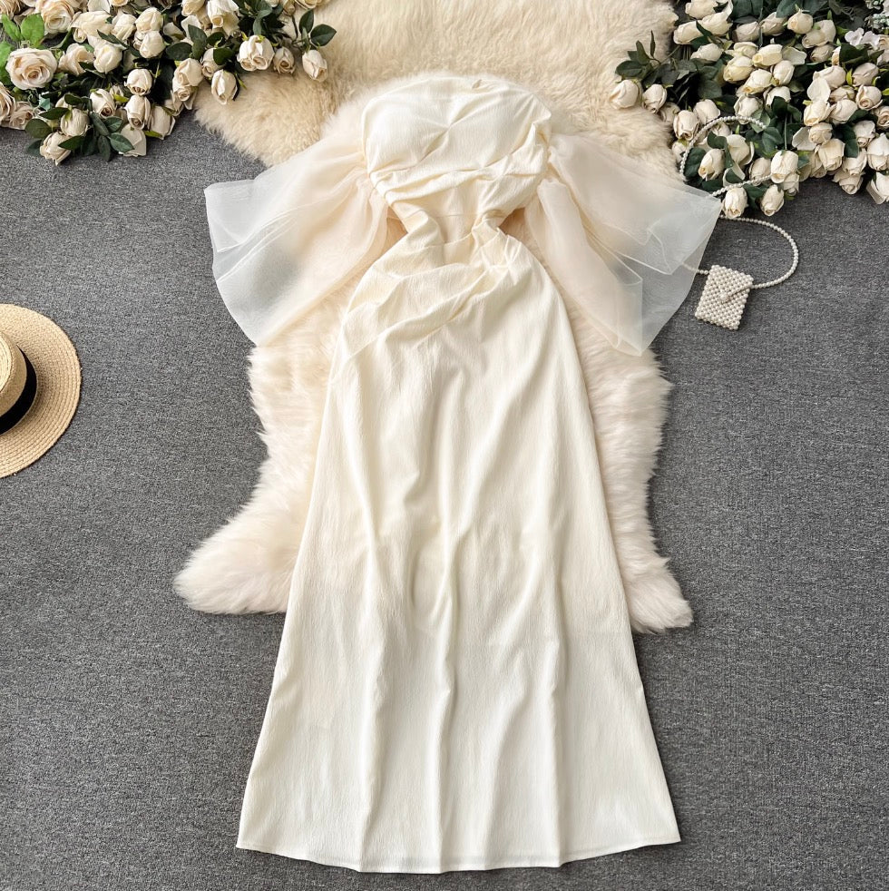 Lace-up Champagne Color Bustier Dress