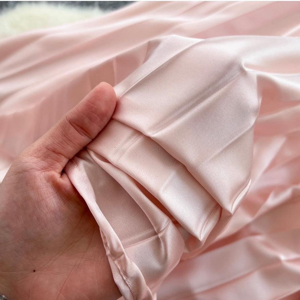 Hollowed Pink Stain Halter Dress