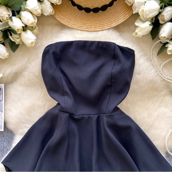 High-end Ruffled Floral Bustier Dress