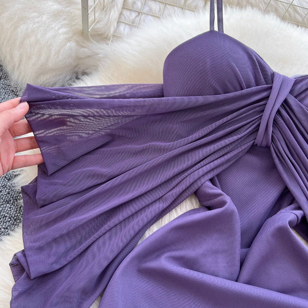 Irregular Design Knotted Slip Dress