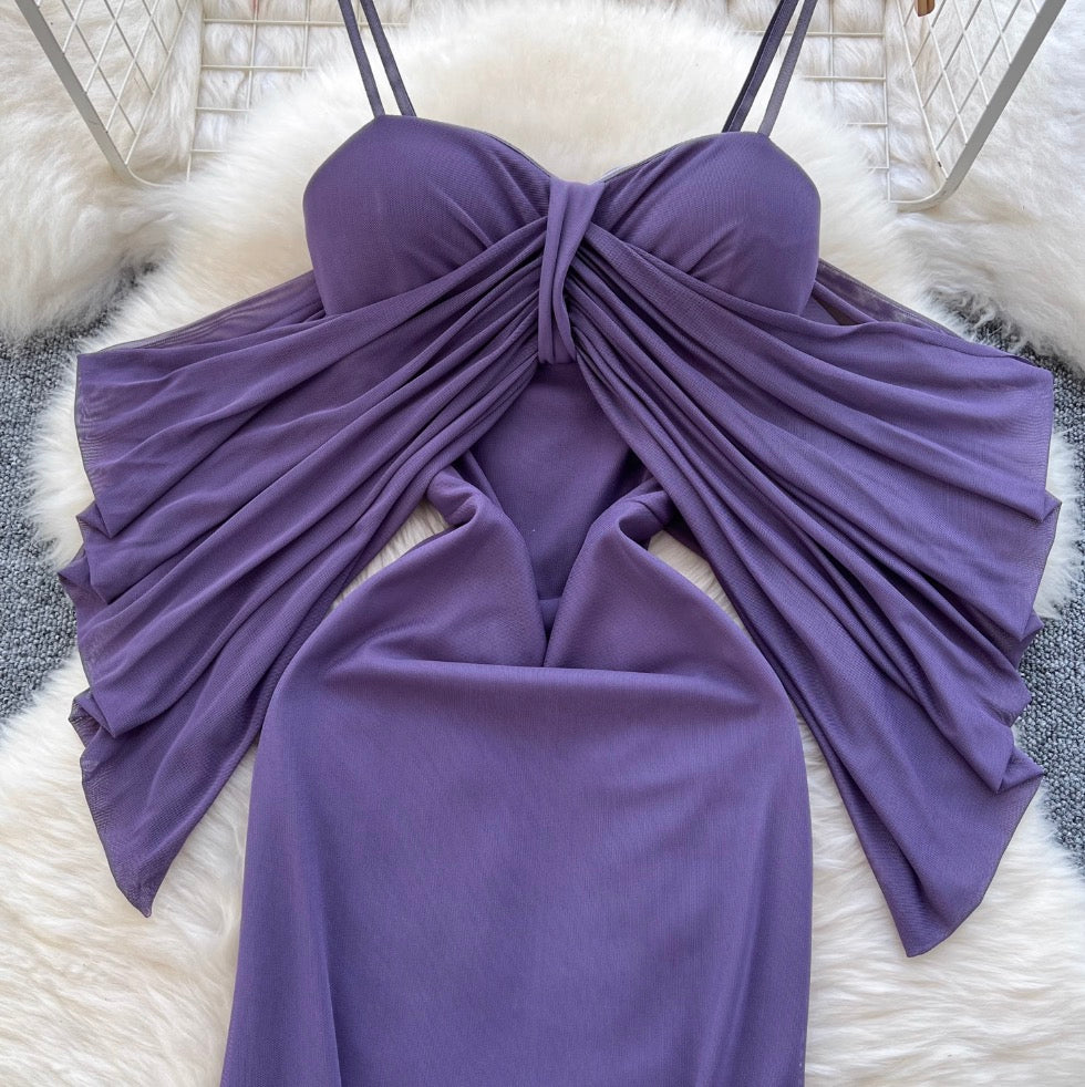 Irregular Design Knotted Slip Dress