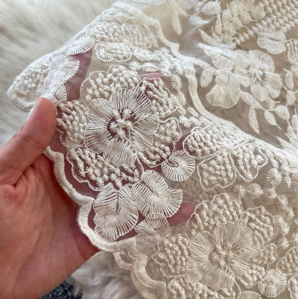 Vintage Crochet Lace Apricot Dress