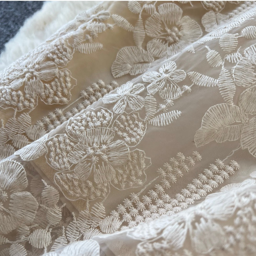Vintage Crochet Lace Apricot Dress