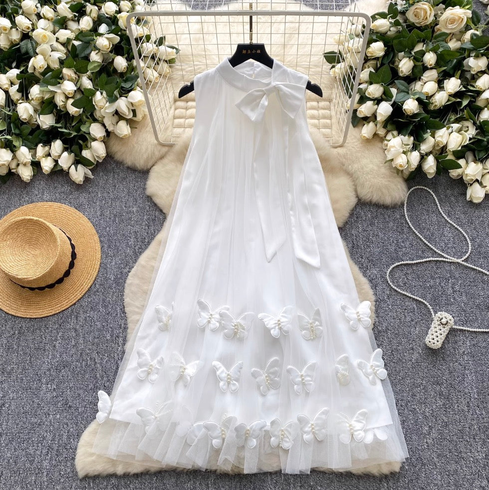 Bow 3D Butterfly Loose-fit Dress