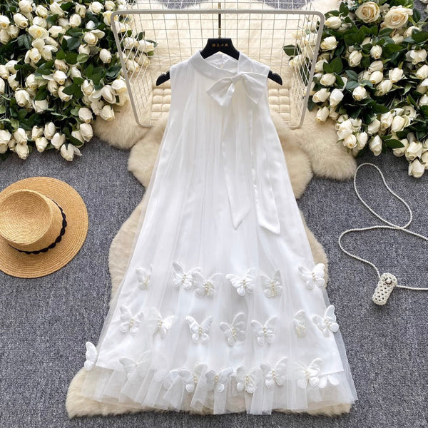 Bow 3D Butterfly Loose-fit Dress