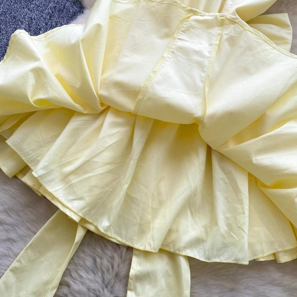 Bright Color Back Bow-tie Slip Dress