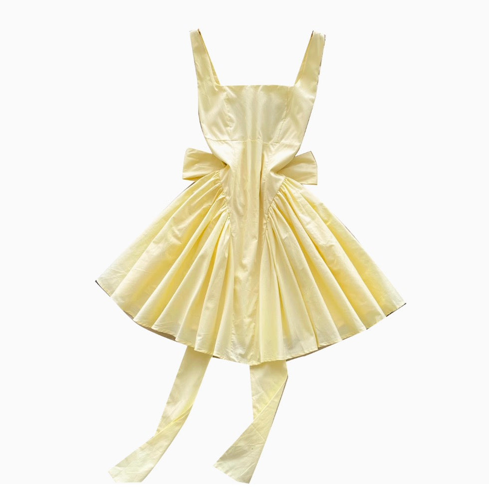 Bright Color Back Bow-tie Slip Dress