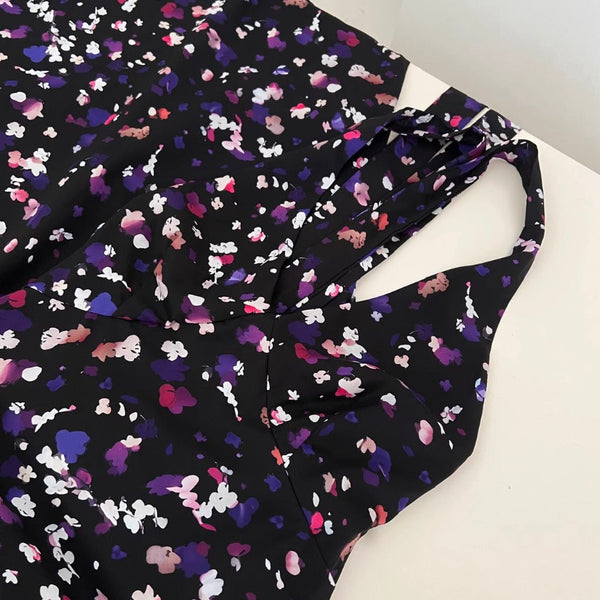Vintage V-neck Floral Halter Dress