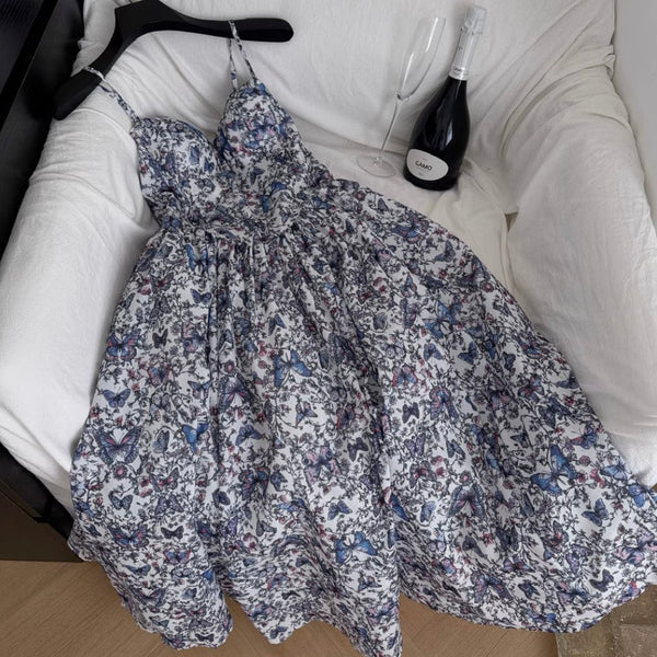 Vintage Floral Printed Slip Dress