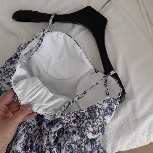 Vintage Floral Printed Slip Dress