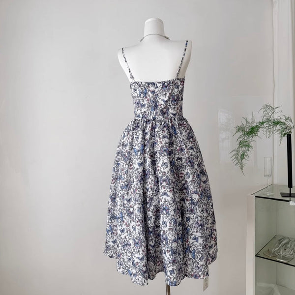 Vintage Floral Printed Slip Dress