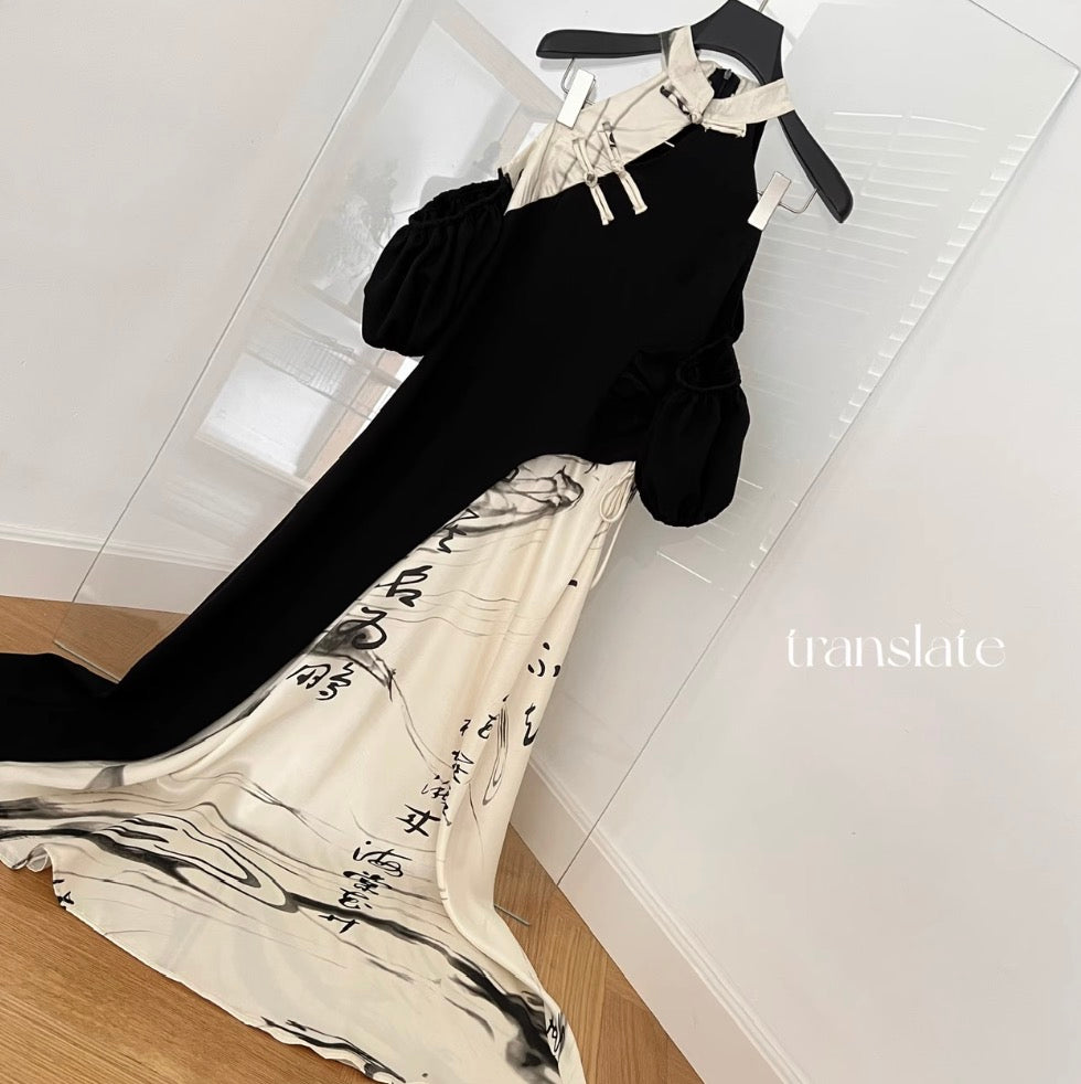 Chinese Style Ink Painting Dress
