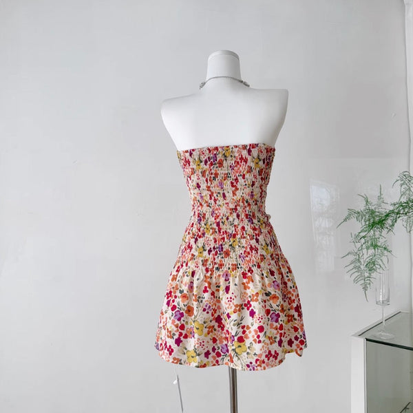 Vintage Stretchy Floral Printed Dress