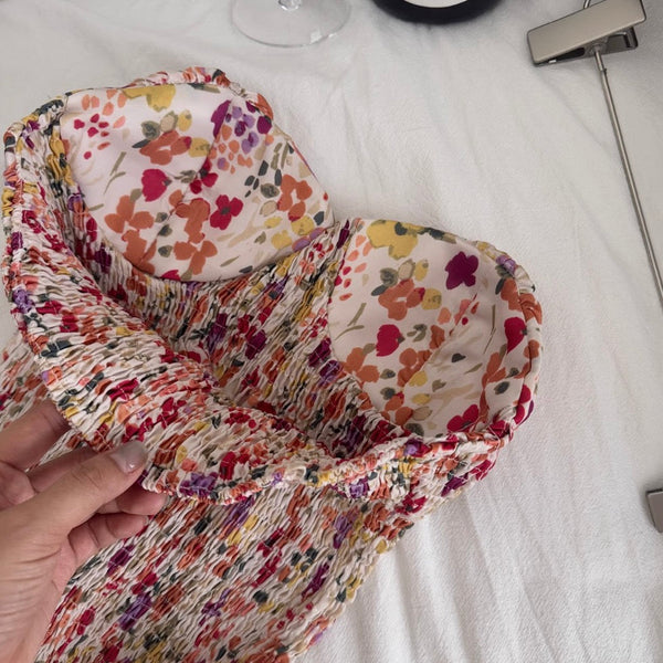 Vintage Stretchy Floral Printed Dress