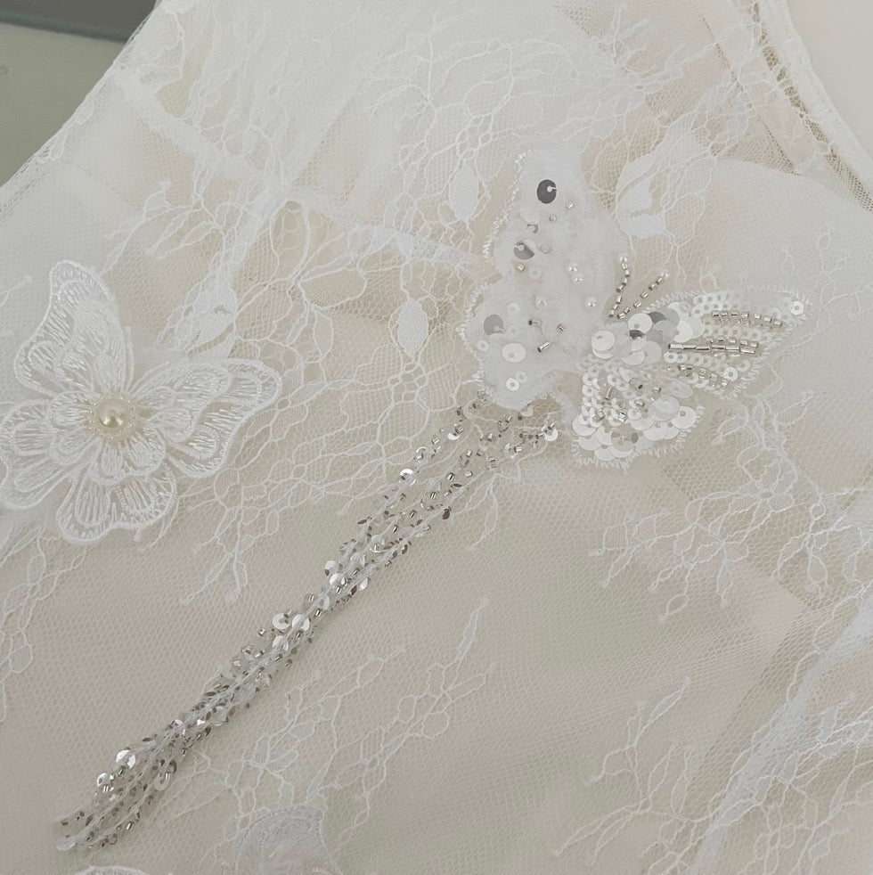 Sexy Embroidered White Lace Dress