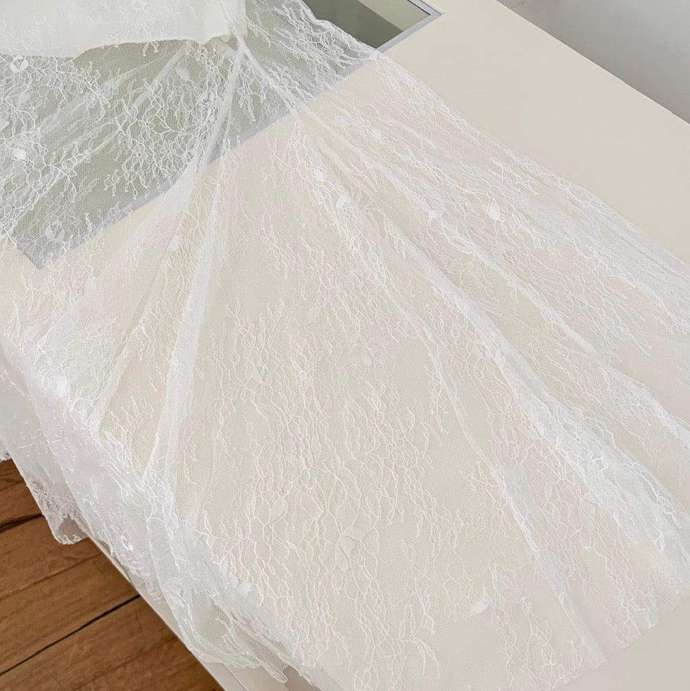 Sexy Embroidered White Lace Dress