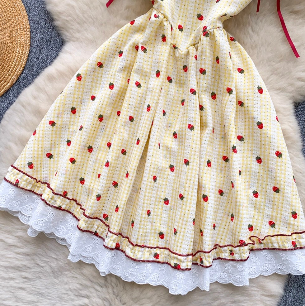 Sweetie Strawberry Printed Lace Dress