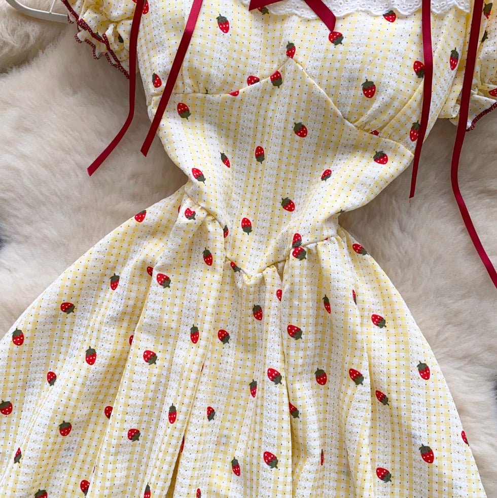 Sweetie Strawberry Printed Lace Dress