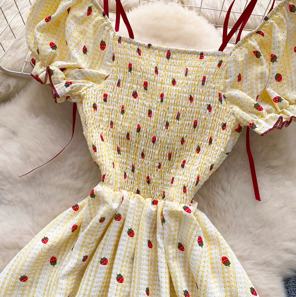 Sweetie Strawberry Printed Lace Dress