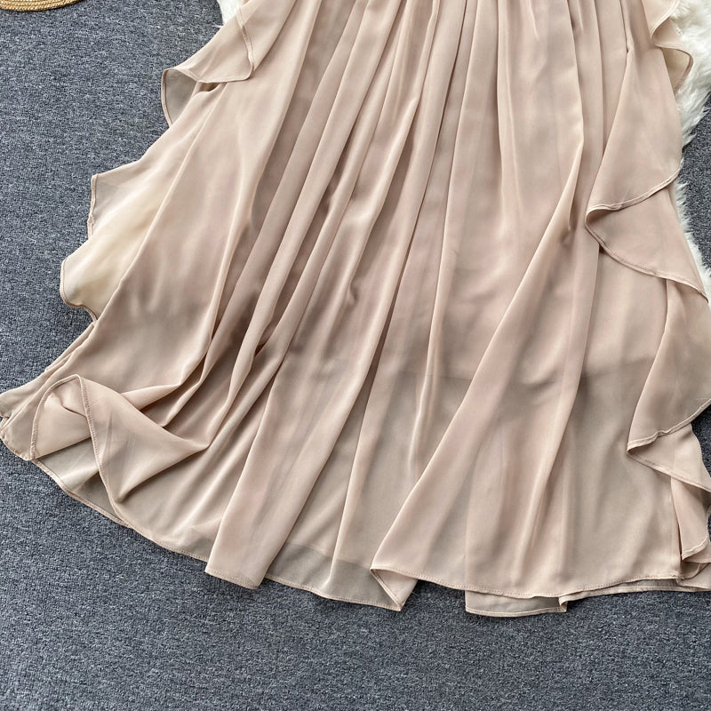 Irregular-designed Patchwork Chiffon Dress