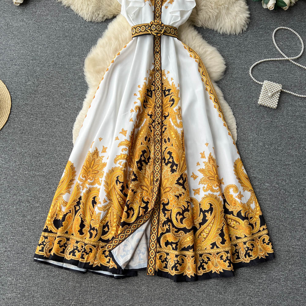 Round Collar Crochet Lace Floral Dress