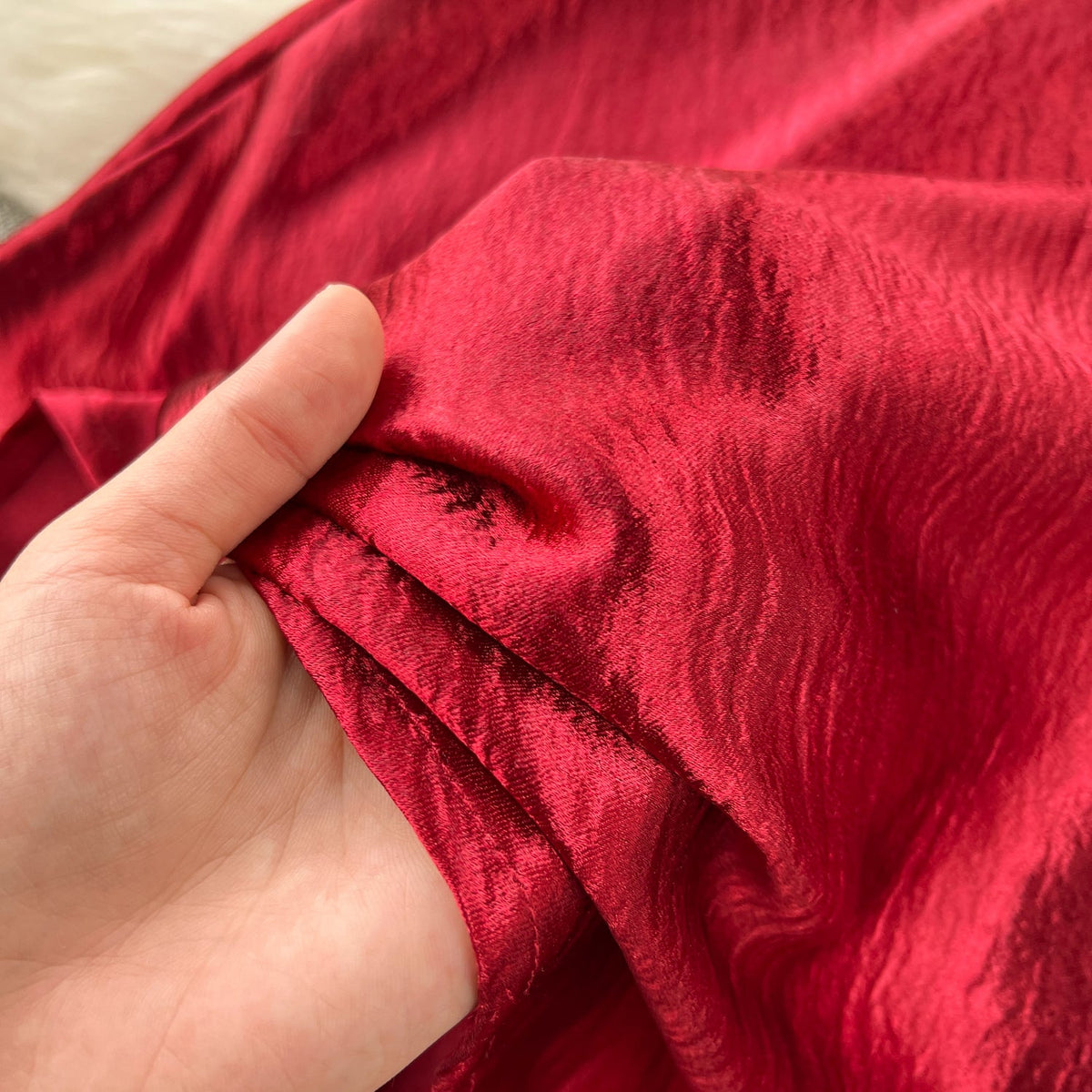 Elegant Red Satin Slip Dress