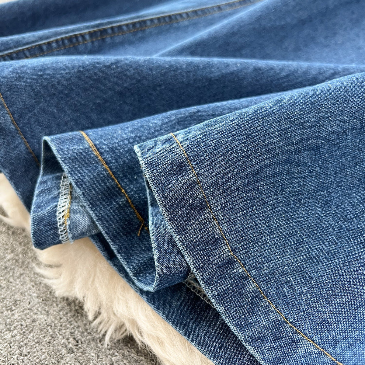 Vintage Square Collar Denim Dress
