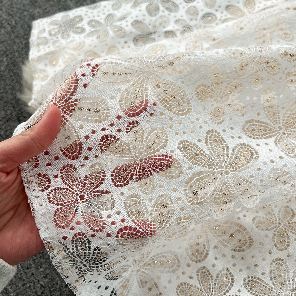 Suit Collar Double-breasted Lace Dress