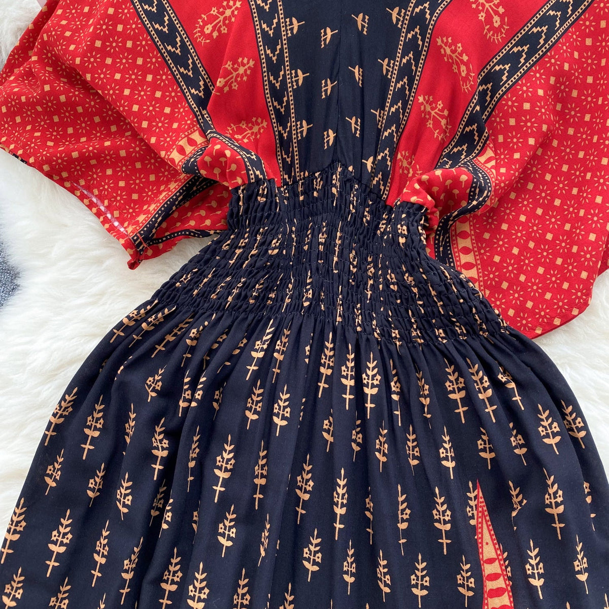 Ethnic Style Printed A-line Dress