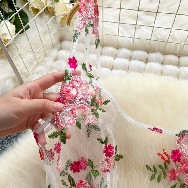 3d Floral Embroidered Outwear Dress