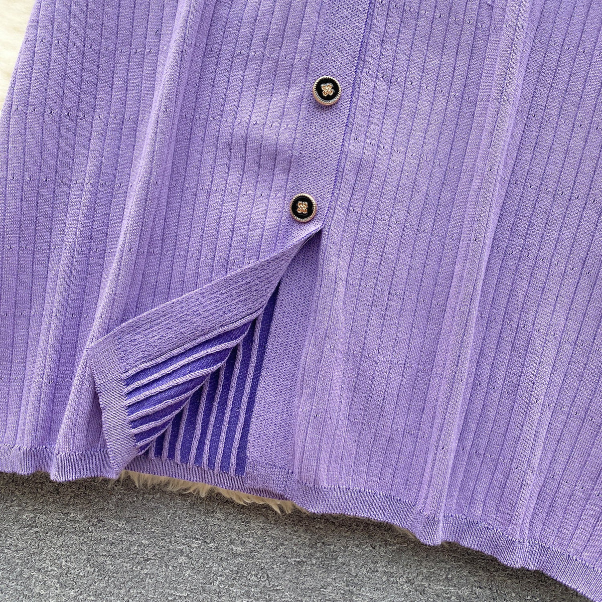 Doll Collar Single-breasted Knitted Dress