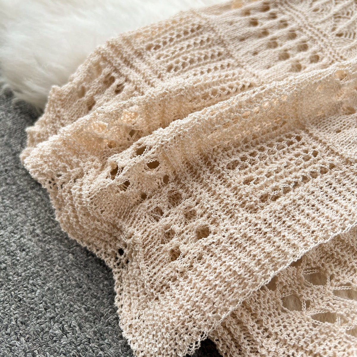 Korean Style Hollowed Crochet Dress