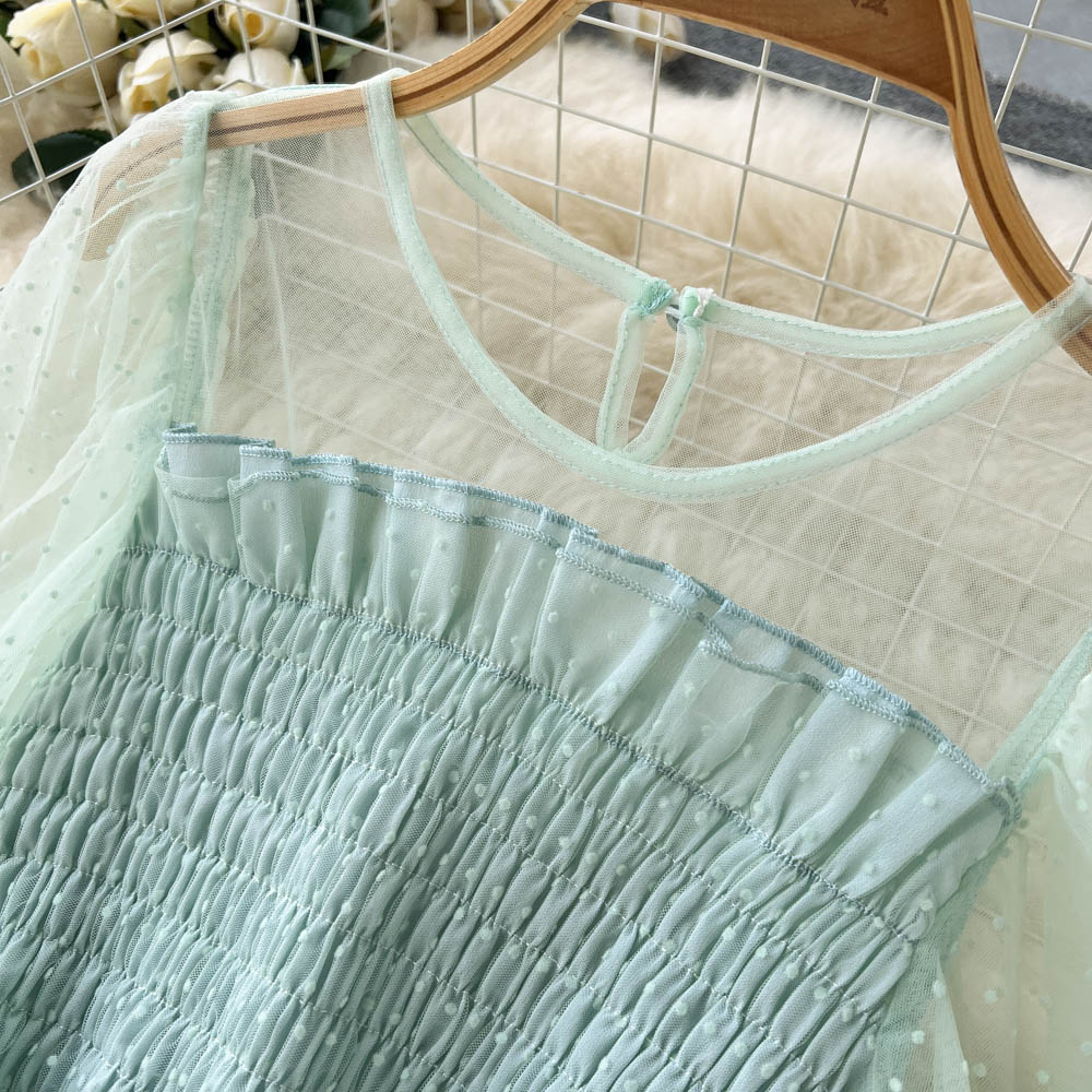 Fairy Round Collar Mesh Dress