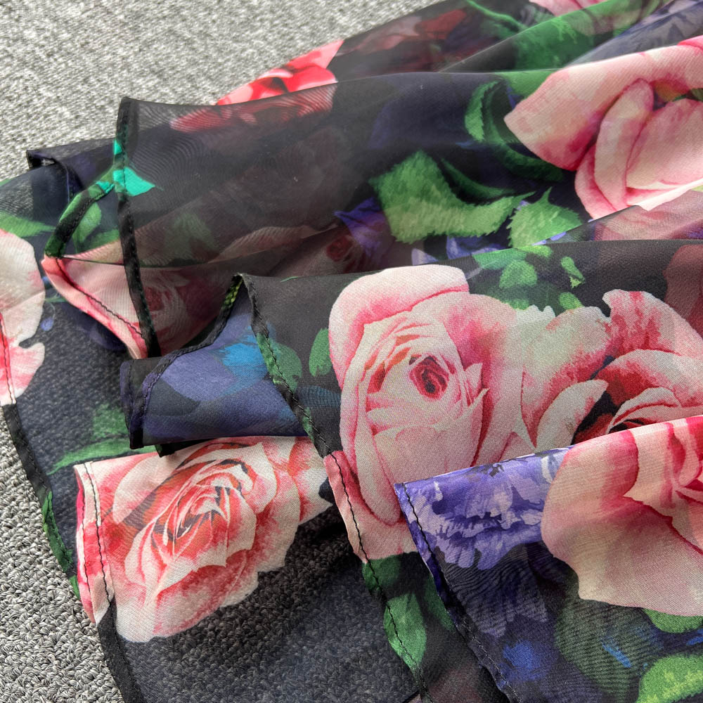 Fairy V-neck Printed Chiffon Dress
