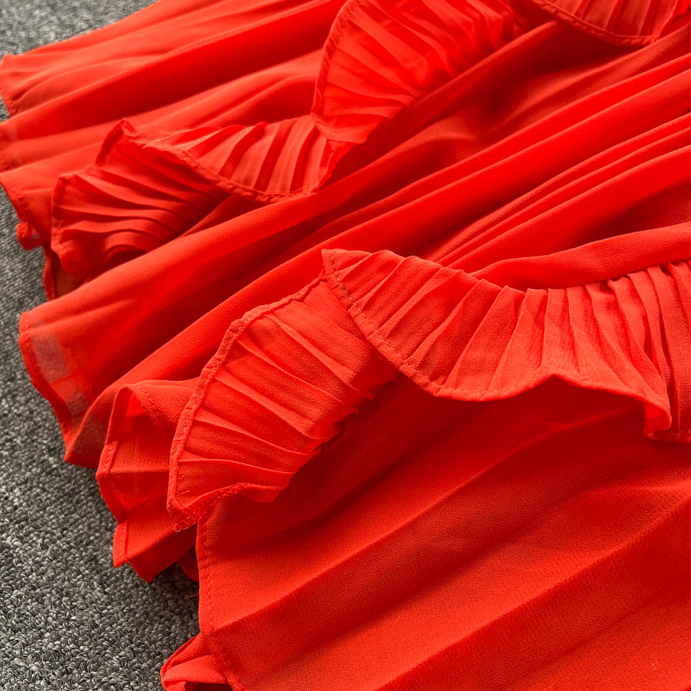Ruffle Sleeveless A-line Dress