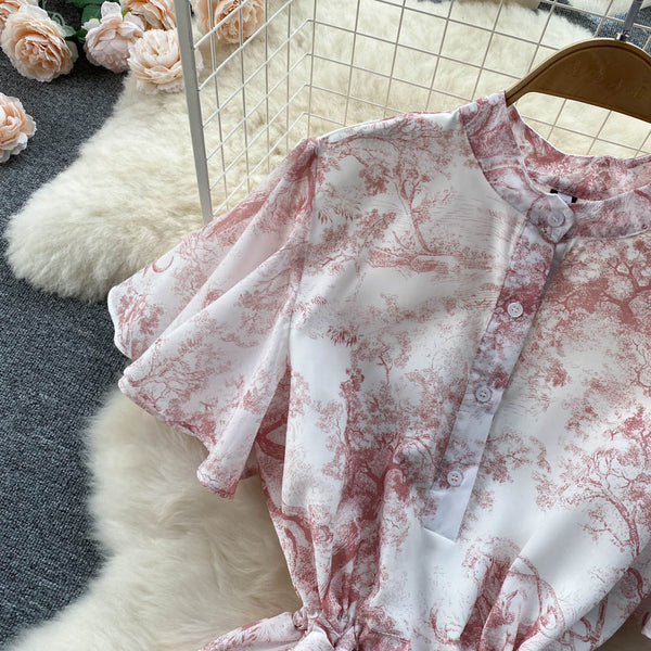 Floral Printed Lined Cotton Dress